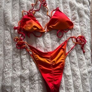 White Fox Boutique Red and Orange Bikini